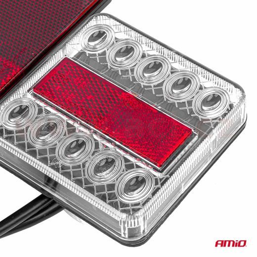 SADA ZADNÍCH SVĚTLEL LED 240X140 MM, MAGNETICKÁ, S ODRAZKY, ZÁSTRČKA 7 PIN, KABEL 7,5 M