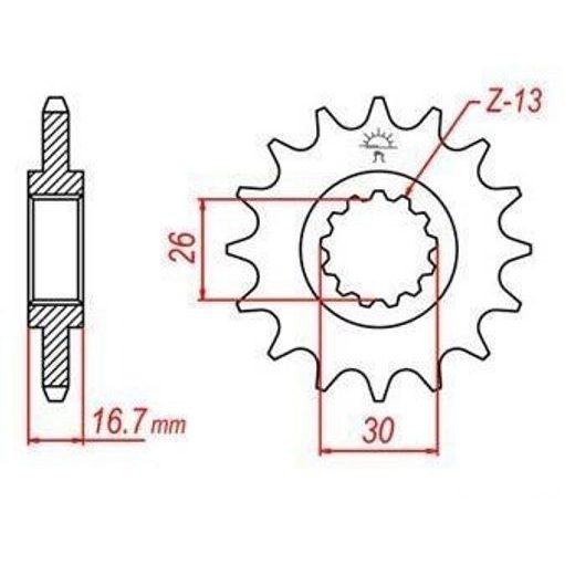 REŤAZOVÉ KOLIESKO PRE SEKUNDÁRNE REŤAZY TYPU 530, JT - ANGLICKO (15 ZUBOV)