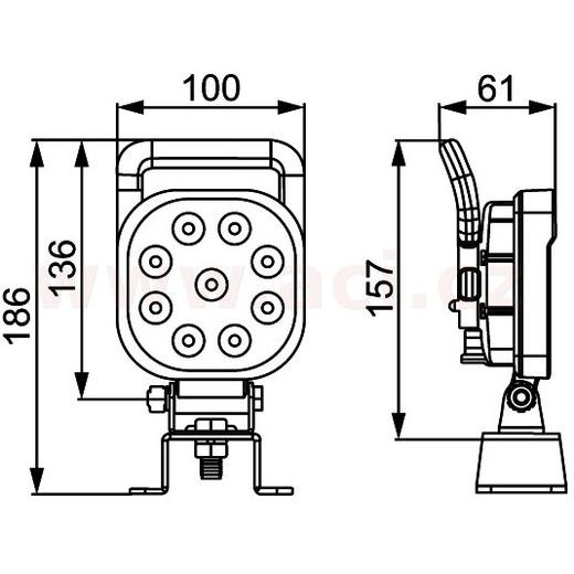 PRACOVNÍ SVĚTLOMET LED 12/24 V, 1500 LM, S MADLEM, HELLA VALUEFIT S1500