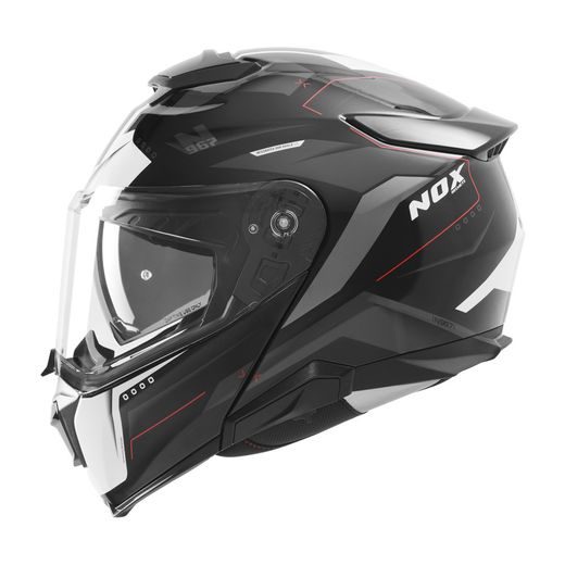 PRILBA N967 CONQUER, NOX (ČIERNA MATNÁ, BIELA, ČERVENÁ) 2026