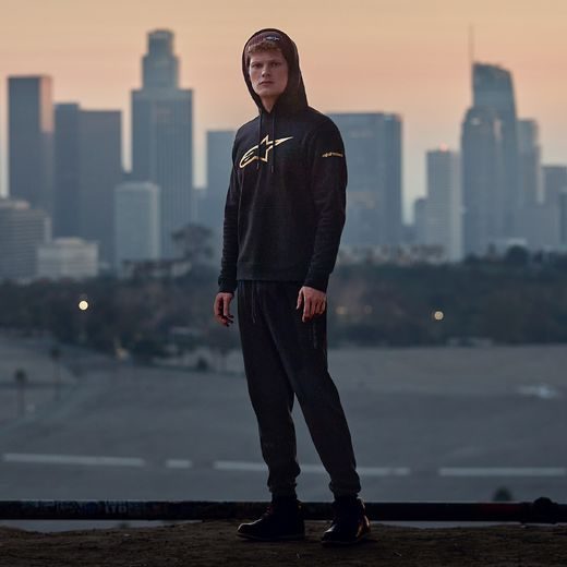 MIKINA GILDED HOODIE, ALPINESTARS (ČERNÁ/ZLATÁ)