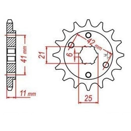 REŤAZOVÉ KOLIESKO PRE SEKUNDÁRNE REŤAZY TYPU 520, JT - ANGLICKO (14 ZUBOV)