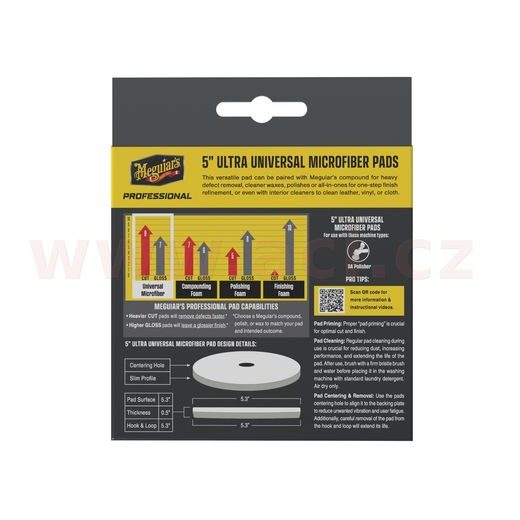 MEGUIAR'S PROFESSIONAL MICROFIBER PADS (5“) MIKROVLÁKNOVÉ LEŠTICÍ KOTÚČE, PRIEMER 5", 2 KUSY