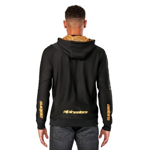 MIKINA SESSIONS 3 HOODIE, ALPINESTARS (ČERNÁ/ZLATÁ)