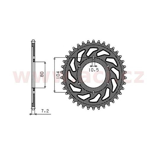 OCEĽOVÁ ROZETA PRE SEKUNDÁRNE REŤAZY TYPU 525, BRAKING (41 ZUBOV)