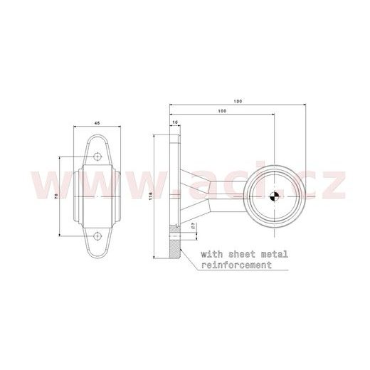 POZIČNÍ SVĚTLO LED (118X45 MM) KOMBINACE 2V1 S GUMOVÝM DRŽÁKEM, KABEL 0,5 M, L=P