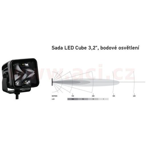 SADA PŘÍDAVNÝCH SVĚTEL 12/24 V, 3000 LM, HELLA BLACK MAGIC CUBE, 81X75 MM, ÚZKÝ KUŽEL SVĚTLA