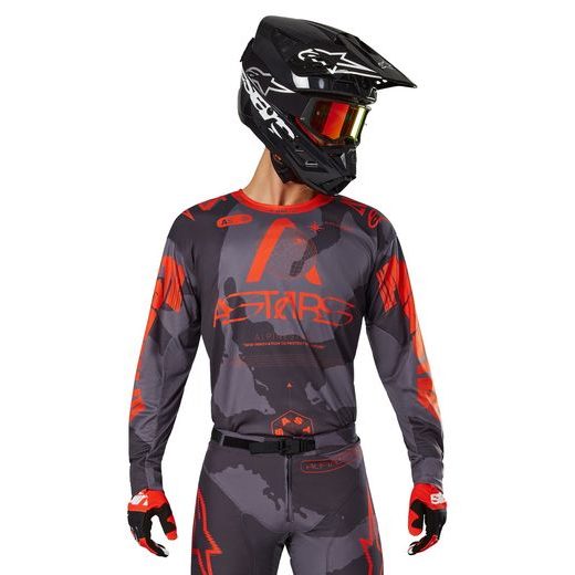 DRES RACER HOLLOW, ALPINESTARS (ŠEDÁ CAMO/ORANŽOVÁ FLUO) 2025