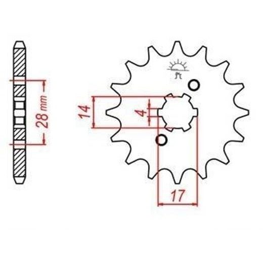 REŤAZOVÉ KOLIESKO PRE SEKUNDÁRNE REŤAZY TYPU 420, JT - ANGLICKO (14 ZUBOV)