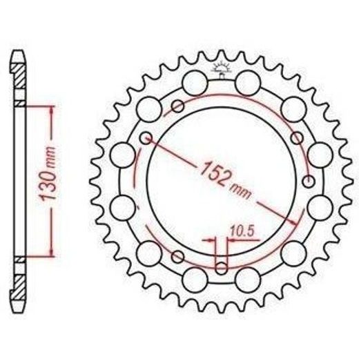 OCEĽOVÁ ROZETA PRE SEKUNDÁRNE REŤAZY TYPU 530, JT - ANGLICKO (46 ZUBOV)