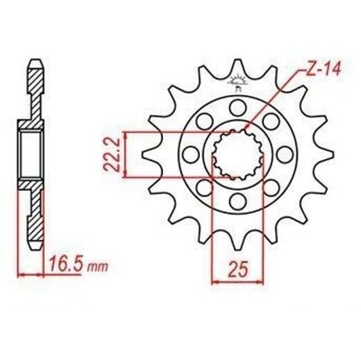 REŤAZOVÉ KOLIESKO PRE SEKUNDÁRNE REŤAZY TYPU 525, JT - ANGLICKO (15 ZUBOV)