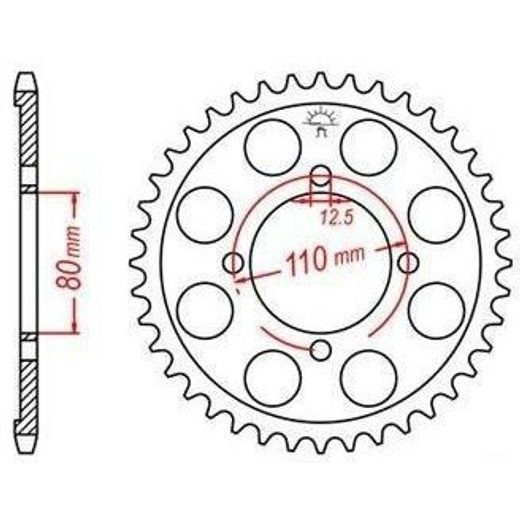 OCEĽOVÁ ROZETA PRE SEKUNDÁRNE REŤAZY TYPU 530, JT - ANGLICKO (46 ZUBOV)