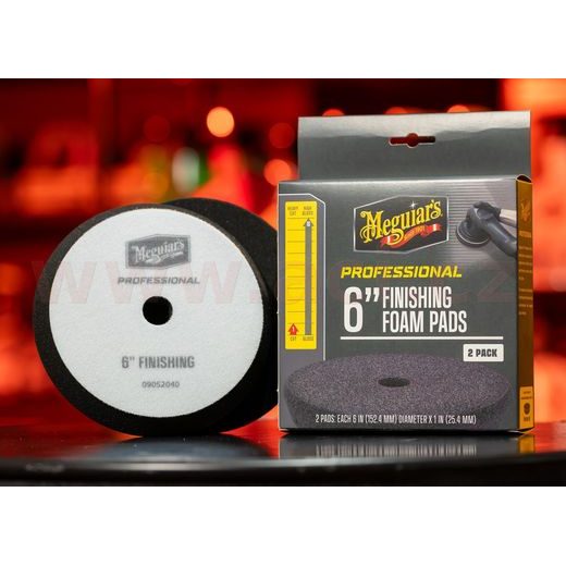 MEGUIAR'S PROFESSIONAL FINISHING FOAM PADS (6“) PĚNOVÉ FINIŠOVACÍ KOTÚČE, PRIEMER 6", 2 KUSY