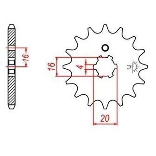 REŤAZOVÉ KOLIESKO PRE SEKUNDÁRNE REŤAZY TYPU 420, JT - ANGLICKO (14 ZUBOV)