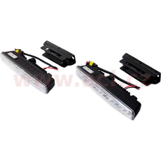 PŘÍDAVNÁ SVĚTLA LED PRO DENNÍ SVÍCENÍ 12 V, 5X SMD V KAŽDÉM SVĚTLE, 182X19X55 MM SADA VČETNĚ KABELÁŽE