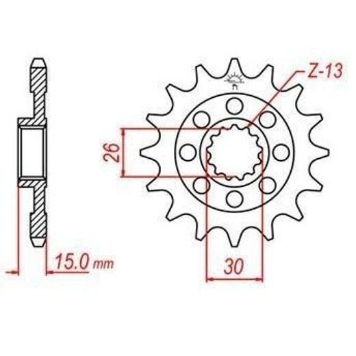 REŤAZOVÉ KOLIESKO PRE SEKUNDÁRNE REŤAZY TYPU 525, JT - ANGLICKO (17 ZUBOV)