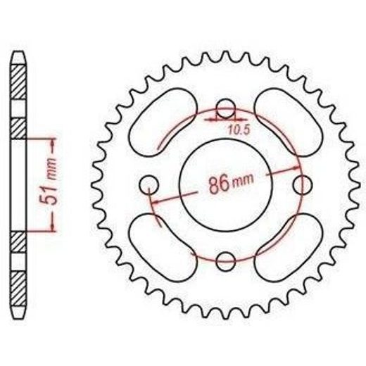 OCEĽOVÁ ROZETA PRE SEKUNDÁRNE REŤAZY TYPU 520, JT - ANGLICKO (44 ZUBOV)