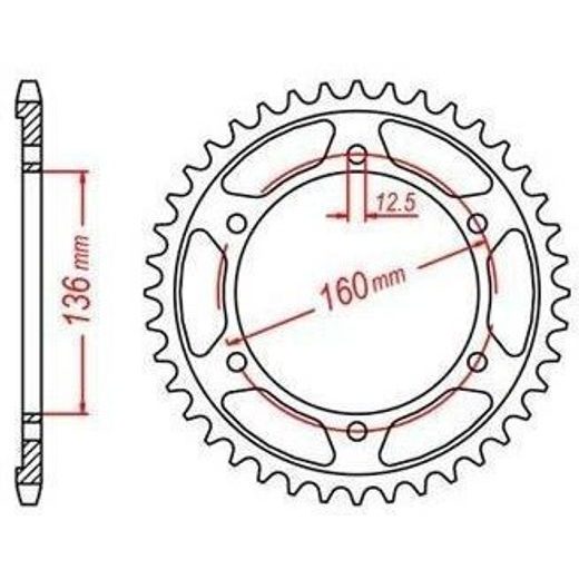 OCEĽOVÁ ROZETA PRE SEKUNDÁRNE REŤAZY TYPU 632, JT - ANGLICKO (41 ZUBOV)