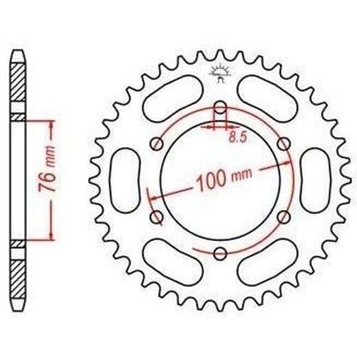 OCEĽOVÁ ROZETA PRE SEKUNDÁRNE REŤAZY TYPU 428, JT - ANGLICKO (48 ZUBOV)