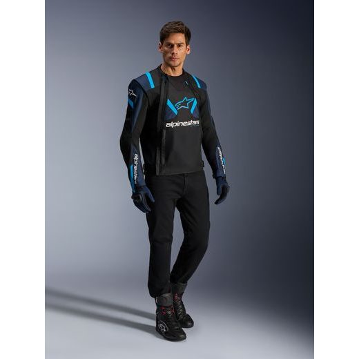 BUNDA T-STUNT AIR, ALPINESTARS (ČERNÁ/MODRÁ/SVĚTLE MODRÁ) 2026