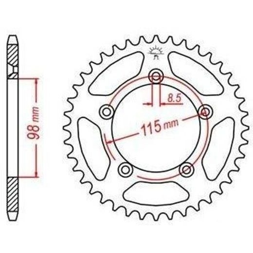 OCEĽOVÁ ROZETA PRE SEKUNDÁRNE REŤAZY TYPU 420, JT - ANGLICKO (48 ZUBOV)