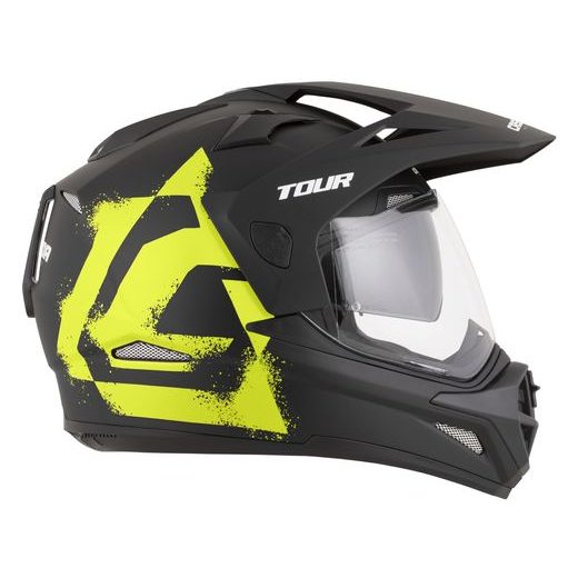 PRILBA TOUR 2.0 CREW, CASSIDA (ČIERNA MATNÁ/ŽLUTÁ FLUO, PLEXI S PRÍPRAVOU PRE PINLOCK) 2026