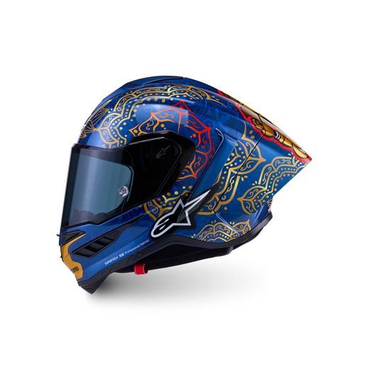 PRILBA SUPERTECH R10 MARTHAINATOR LIMITOVANÁ EDÍCIA JORGE MARTIN, ALPINESTARS (MODRÁ PERLEŤ/ZLATÁ/ČERVENÁ) 2026