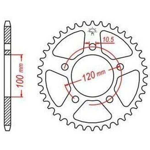OCEĽOVÁ ROZETA PRE SEKUNDÁRNE REŤAZY TYPU 520, JT - ANGLICKO (47 ZUBOV)