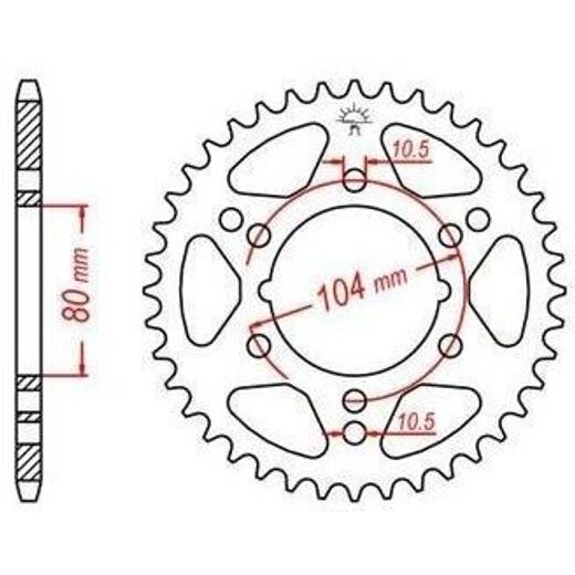 OCEĽOVÁ ROZETA PRE SEKUNDÁRNE REŤAZY TYPU 520, JT - ANGLICKO (42 ZUBOV)