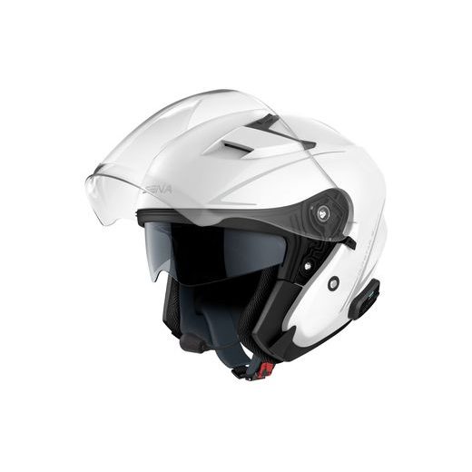 BLUETOOTH PRILBA S HEADSETEM OUTSTAR S, SENA (LESKLÁ BIELA)