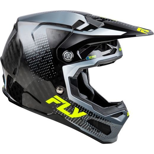 PRILBA FORMULA S CARBON, FLY RACING - USA (ŠEDÁ/HI-VIS)
