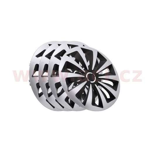 KRYTY KOL 14" STŘÍBRNO-ČERNÁ (SADA 4 KS)