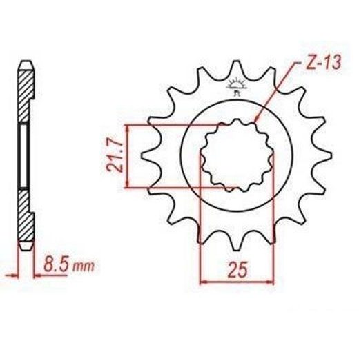 REŤAZOVÉ KOLIESKO PRE SEKUNDÁRNE REŤAZY TYPU 530, JT - ANGLICKO (16 ZUBOV)