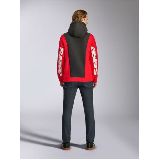 MIKINA IGNITE HOODIE, ALPINESTARS (ČERNÁ/ČERVENÁ)