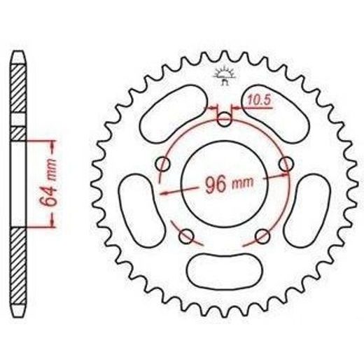 OCEĽOVÁ ROZETA PRE SEKUNDÁRNE REŤAZY TYPU 520, JT - ANGLICKO (45 ZUBOV)