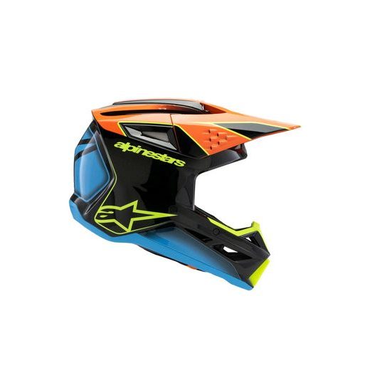 PRILBA S-M3 FRAY, ALPINESTARS, DETSKÁ (ČERNÁ/ORANŽOVÁ FLUO/ŽLUTÁ FLUO/TYRKYSOVÁ) 2026