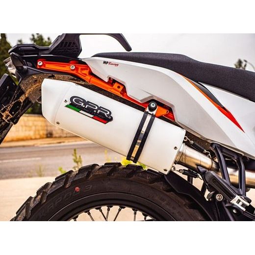 KONCOVKA VÝFUKU SLIP-ON GPR ALBUS EVO4 KT.105.3.ALB WHITE GLOSSY INCLUDING REMOVABLE DB KILLER AND LINK PIPE