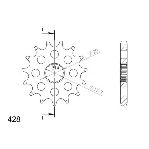 REŤAZOVÉ KOLIEČKO SUPERSPROX CST-558:17 17T, 428