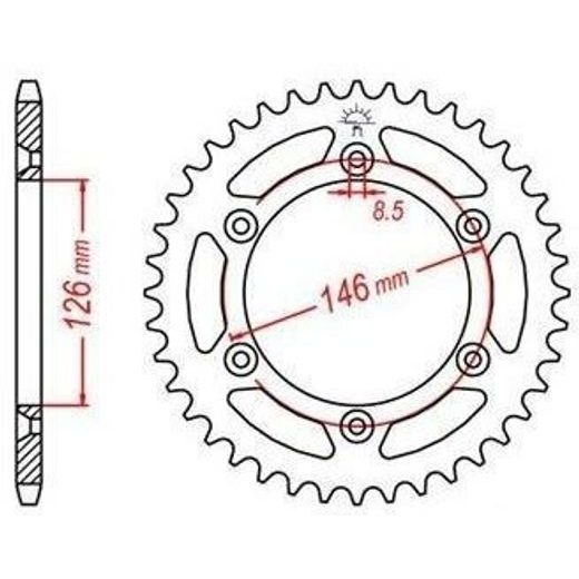 OCEĽOVÁ ROZETA PRE SEKUNDÁRNE REŤAZY TYPU 520, JT - ANGLICKO (48 ZUBOV)