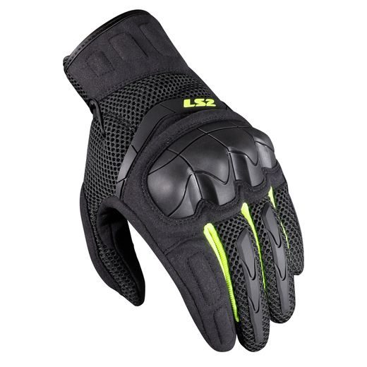 LS2 KUBRA MAN GLOVES ANTHRACITE H-V YELLOW