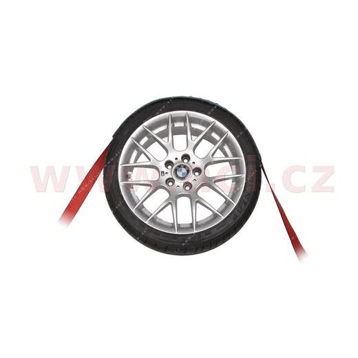 UPÍNACÍ POPRUH PRO PŘEVOZ VOZIDEL PŘES KOLO, 5 T, 3X OTOČNÝ HÁK, PROTISKLUZOVÝ NÁVLEK, RÁČNA, VDI 2700