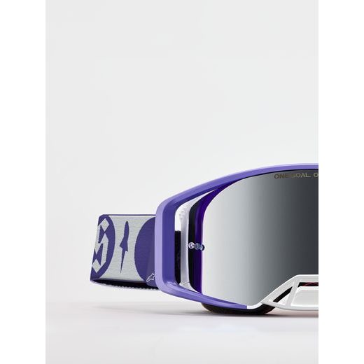 OKULIARE SUPERTECH ATROX, ALPINESTARS (MODRÁ/BÍLÁ, ZRKADLOVÉ STRIEBORNÉ PLEXI) 2027