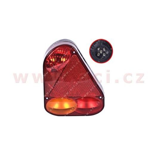 ZADNÍ SVĚTLO VÝŠKA 220 MM 5 PIN KONEKTOR, BAJONET SE ŽÁROVKAMI, P