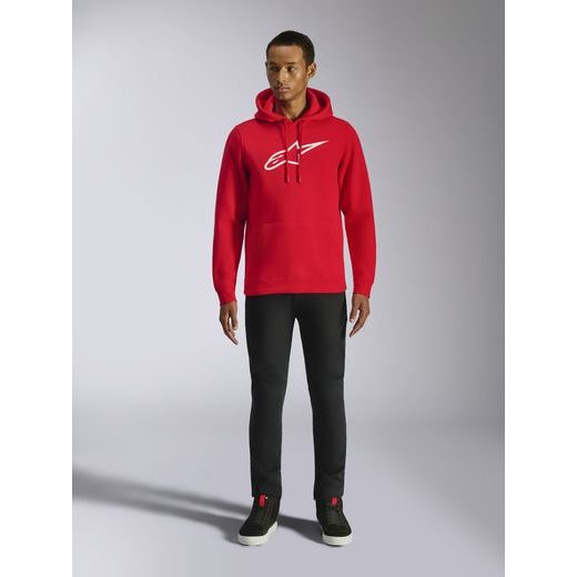 MIKINA AGELESS HOODIE 3, ALPINESTARS (ČERVENÁ/BÍLÁ)