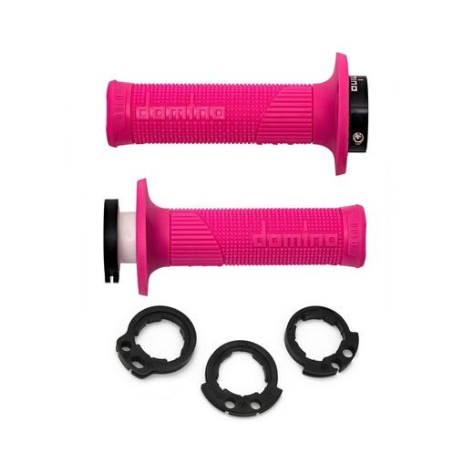 GRIPY LOCK-ON D100 (OFFROAD) DĹŽKA 125/130 MM (4 VAČKY), DOMINO (RUŽOVÉ)