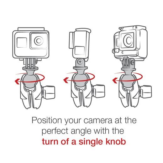 KOMPLETNÉ SESTAVA DRŽIAKU AKČNÍCH KAMER S OBJÍMKOU NA RIADIDLÁ, RAM MOUNTS