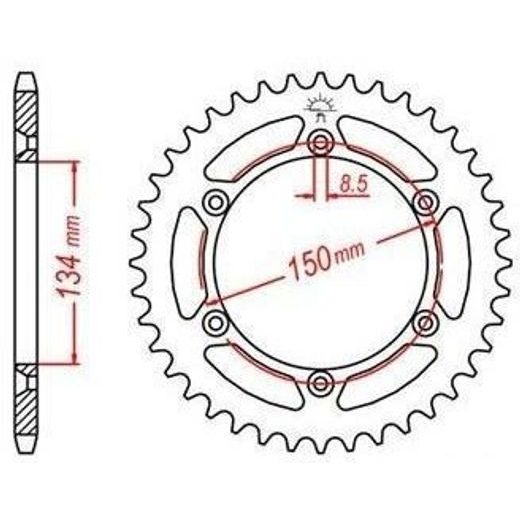 OCEĽOVÁ ROZETA PRE SEKUNDÁRNE REŤAZY TYPU 428, JT - ANGLICKO (52 ZUBOV)