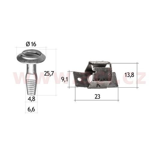 SPECIÁLNÍ KOVOVÝ ŠROUB S PŘÍCHYTKOU (1 PÁR)