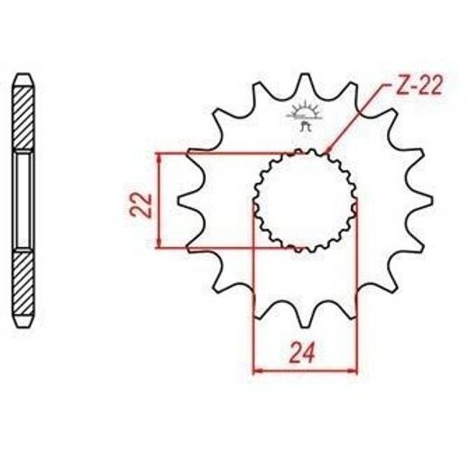 REŤAZOVÉ KOLIESKO PRE SEKUNDÁRNE REŤAZY TYPU 520, JT - ANGLICKO (16 ZUBOV)