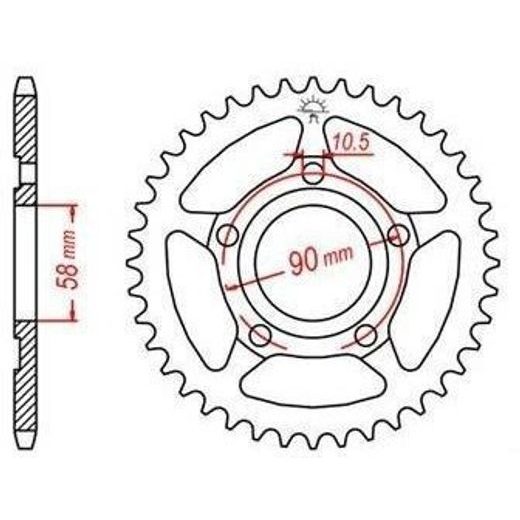 OCEĽOVÁ ROZETA PRE SEKUNDÁRNE REŤAZY TYPU 520, JT - ANGLICKO (40 ZUBOV)